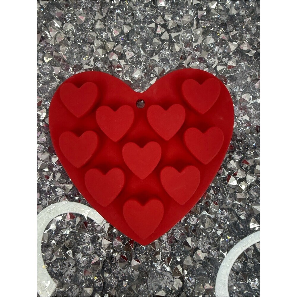 Silicone heart ice molds Red Heart Silicone Mold - 10 Heart Cavities